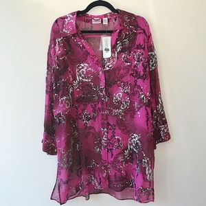 NWT Chico's Vibrant Pink Blouse